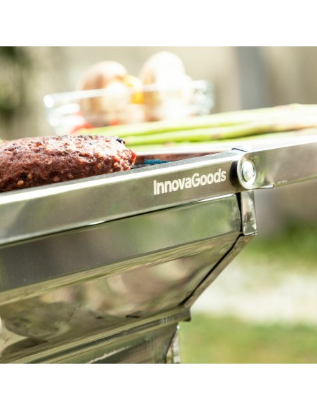 Barbecue au Charbon de Bois Pliable en Acier Inoxydable ExelQ InnovaGoods Acier inoxydable (Reconditionné B)