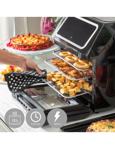 Friteuse à Air InnovaGoods Noir 1800 W 12 L Acier inoxydable (Reconditionné A)