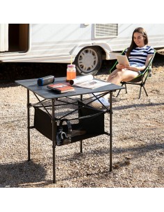 Table de Camping Pliante avec Panier et Housse Folble InnovaGoods NA Noir (Reconditionné B) 2