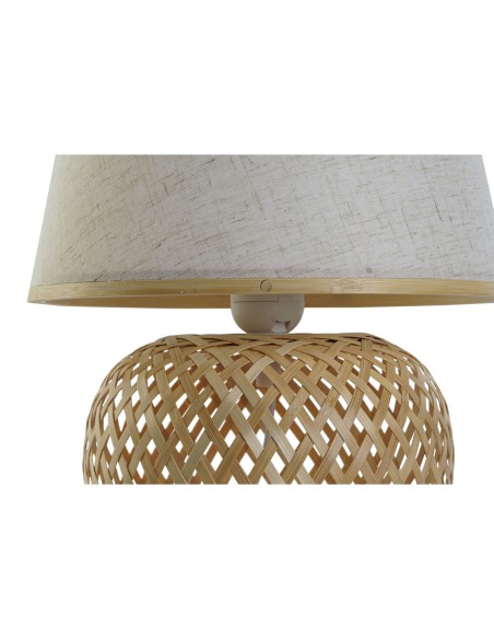 Lampe de bureau DKD Home Decor Marron Naturel Bambou 50 W 220 V 24 x 24 x 34 cm