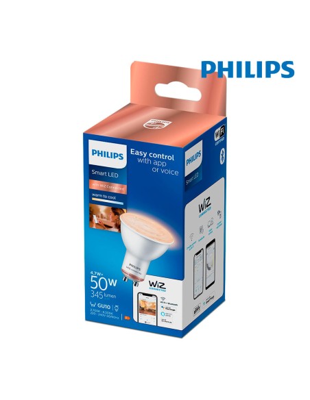 Ampoule LED Dichroïque Philips Wiz Blanc F 4,7 W GU10 345 Lm (2700 K) (2700-6500 K)