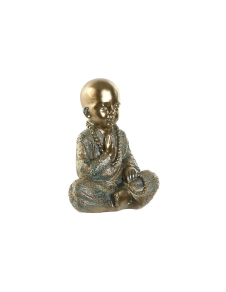 Figurine Décorative Home ESPRIT Doré Moine Oriental 17 x 13,6 x 21,8 cm
