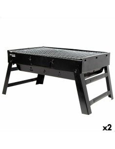 Barbecue Portable Aktive Rectangulaire Noir 50 x 23 x 30 cm (2 Unités)