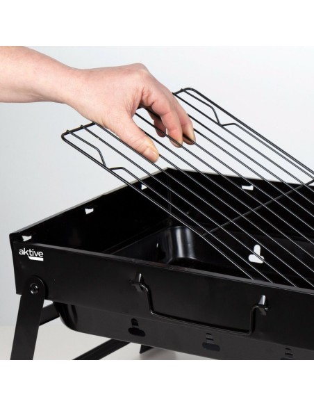 Barbecue Portable Aktive Rectangulaire Noir 50 x 23 x 30 cm (2 Unités)