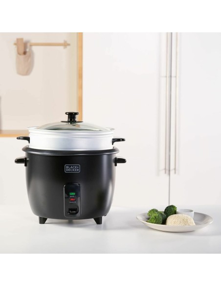 cuiseur à riz Black & Decker BXRC1800E Noir 1,8 L Blanc Aluminium 700 W
