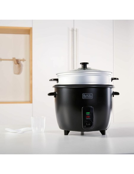 cuiseur à riz Black & Decker BXRC1800E Noir 1,8 L Blanc Aluminium 700 W