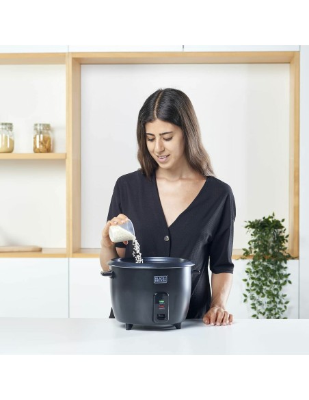 cuiseur à riz Black & Decker BXRC1800E Noir 1,8 L Blanc Aluminium 700 W