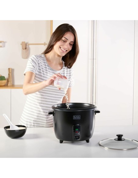 cuiseur à riz Black & Decker BXRC1800E Noir 1,8 L Blanc Aluminium 700 W