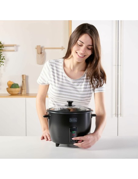 cuiseur à riz Black & Decker BXRC1800E Noir 1,8 L Blanc Aluminium 700 W