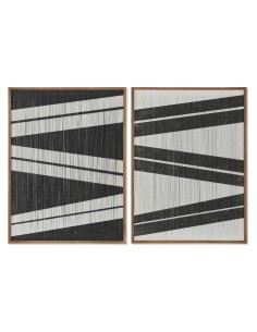 Cadre Home ESPRIT Rayures Urbaine 60 x 3 x 60 cm (2 Unités)