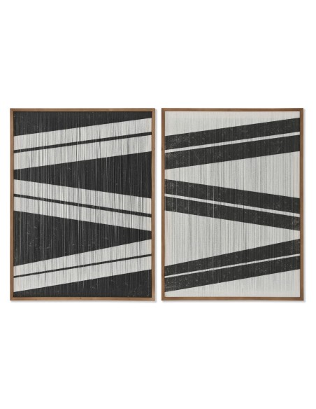 Cadre Home ESPRIT Rayures Urbaine 60 x 3 x 60 cm (2 Unités)