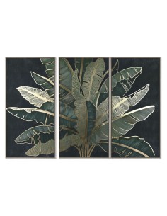 Jeu de 3 tableaux Home ESPRIT Palmiers Tropical 180 x 4 x 120 cm (3 Pièces)