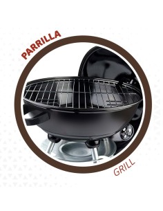 Roues de barbecue au charbon de bois Aktive Métal émaillé 46 x 89 x 46 cm Noir 2