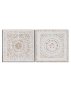 Cadre Home ESPRIT Mandala Scandinave 100 x 4 x 100 cm (2 Unités)