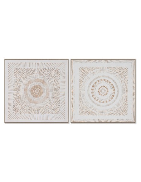 Cadre Home ESPRIT Mandala Scandinave 100 x 4 x 100 cm (2 Unités)