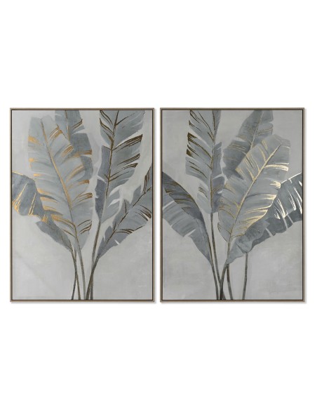 Cadre Home ESPRIT Palmiers Doré Tropical 90 x 4 x 120 cm (2 Unités)