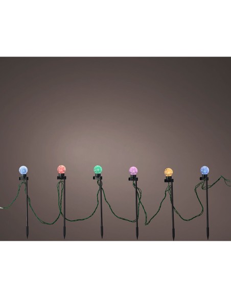 Set de piquets LED de jardin Lumineo Multicouleur 6 W Vert tendre 20 Unités