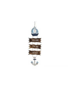 Décoration Suspendue Home ESPRIT Bleu Naturel 25 x 2 x 74 cm
