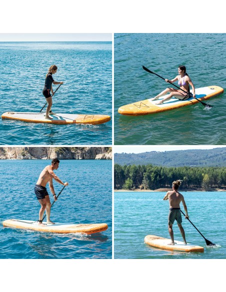 Planche de Paddle Surf Gonflable 2 en 1 avec Siège et Accessoires InnovaGoods Orange 10'5" 320 cm (Reconditionné D)