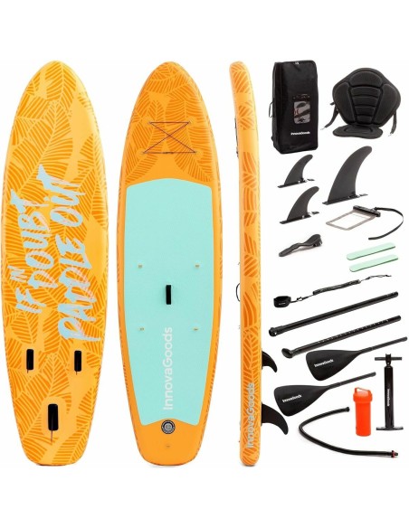 Planche de Paddle Surf Gonflable 2 en 1 avec Siège et Accessoires InnovaGoods Orange 10'5" 320 cm (Reconditionné D)