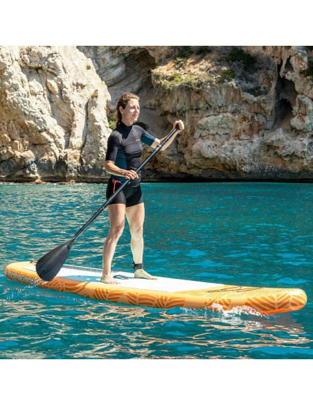 Planche de Paddle Surf Gonflable 2 en 1 avec Siège et Accessoires InnovaGoods Orange 10'5" 320 cm (Reconditionné D)