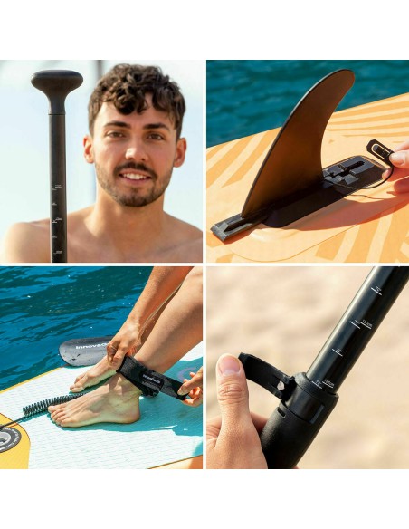Planche de Paddle Surf Gonflable 2 en 1 avec Siège et Accessoires InnovaGoods Orange 10'5" 320 cm (Reconditionné D)