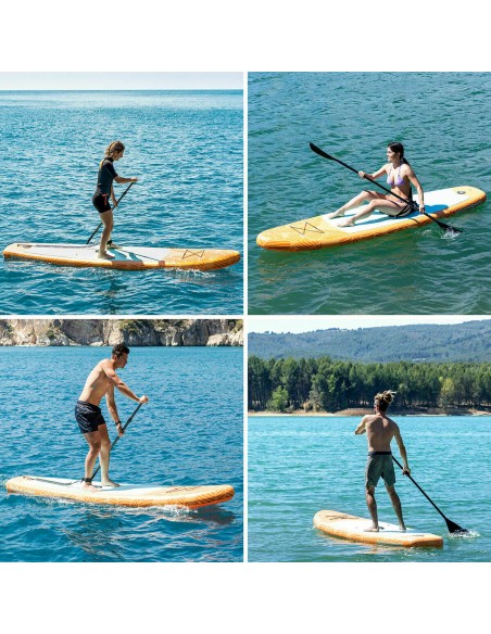 Planche de Paddle Surf Gonflable 2 en 1 avec Siège et Accessoires InnovaGoods Orange 10'5" 320 cm (Reconditionné D)