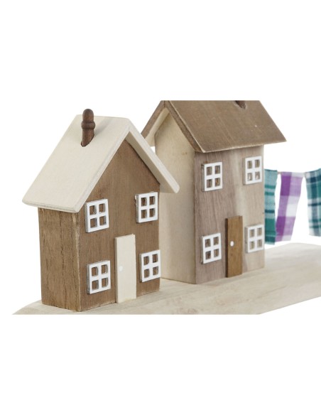 Figurine Décorative Home ESPRIT Bleu Rouge Multicouleur Maisons 25,5 x 9 x 13,5 cm (2 Unités)