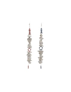 Décoration Suspendue Home ESPRIT Bleu Blanc Rouge Phare 12 x 4 x 100 cm (2 Unités)