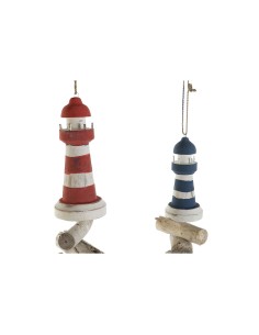 Décoration Suspendue Home ESPRIT Bleu Blanc Rouge Phare 12 x 4 x 100 cm (2 Unités) 2