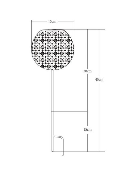 Lampe solaire Galix Rétro Métal 15 x 45 cm Décoration