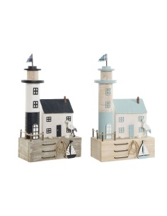 Figurine Décorative Home ESPRIT Bleu Blue marine 17 x 8,5 x 30 cm (2 Unités)