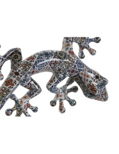 Décoration murale Home ESPRIT Multicouleur Lézard méditerranéen 13 x 5 x 29 cm (2 Unités)