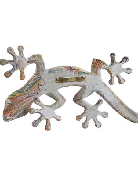 Décoration murale Home ESPRIT Multicouleur Lézard méditerranéen 13 x 5 x 29 cm (2 Unités)