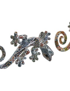 Décoration murale Home ESPRIT Multicouleur Lézard méditerranéen 10 x 4 x 22 cm (2 Unités) 2
