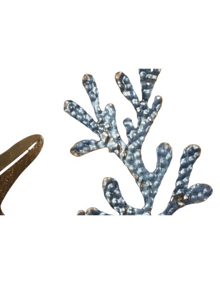 Décoration murale Home ESPRIT Bleu Doré méditerranéen Poissons 100 x 5 x 46 cm