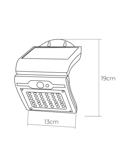 Applique Murale EDM 31847 Noir 2 W 220 lm Capteur de Mouvement Solaire (6500 K)