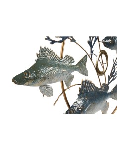 Décoration murale Home ESPRIT Bleu Doré méditerranéen Poissons 91 x 4,5 x 50 cm 2