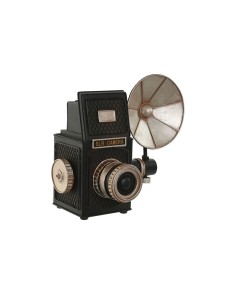 Figurine Décorative Home ESPRIT Noir Argenté Caméra/Appareil Photo Vintage 26 x 16 x 24 cm