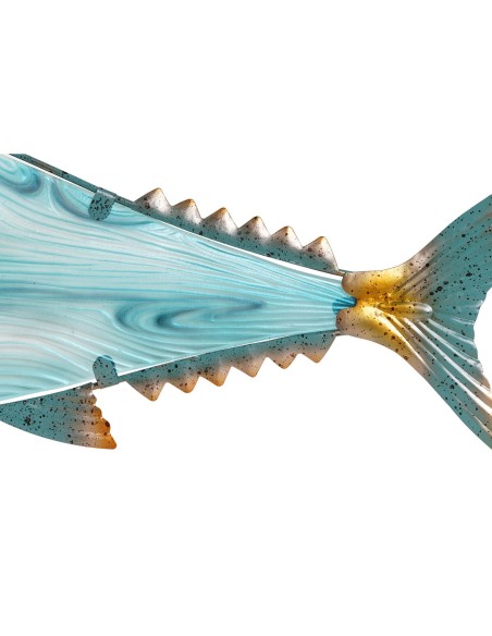 Décoration murale Home ESPRIT Bleu Multicouleur Doré Poisson méditerranéen 70 x 4,5 x 25,5 cm (2 Unités)
