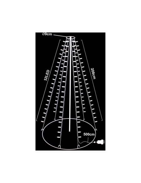 Barrière lumineuse LED Lumière chaude Vert tendre 2 m Noir