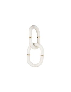 Figurine Décorative Home ESPRIT Blanc Doré Chaîne 13 x 13 x 28 cm