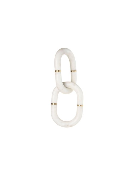 Figurine Décorative Home ESPRIT Blanc Doré Chaîne 13 x 13 x 28 cm