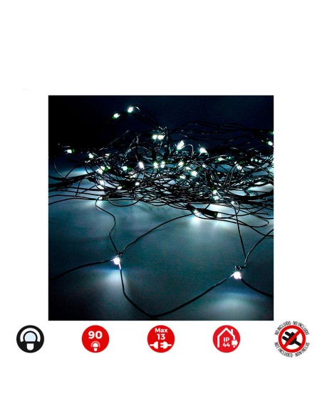 Guirlande lumineuse LED EDM 71267 2 x 1,5 m Blanc (Blanc froid 6500K) (1 Unité)
