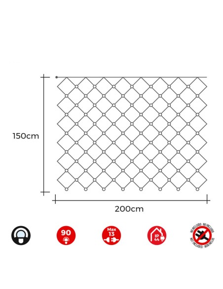 Guirlande lumineuse LED EDM 71267 2 x 1,5 m Blanc (Blanc froid 6500K) (1 Unité)