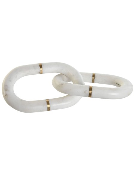 Figurine Décorative Home ESPRIT Blanc Doré Chaîne 13 x 13 x 28 cm