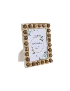 Cadre photo Home ESPRIT Blanc Marron Verre Bois de manguier 21 x 3 x 26 cm