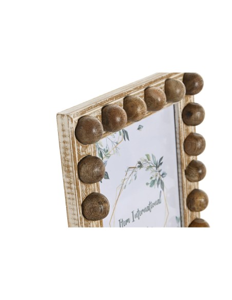 Cadre photo Home ESPRIT Blanc Marron Verre Bois de manguier 21 x 3 x 26 cm