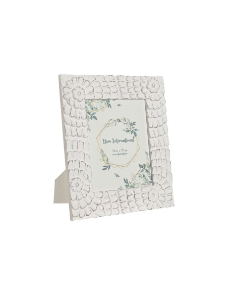 Cadre photo Home ESPRIT Blanc Verre Bois MDF 37 x 1,5 x 37 cm