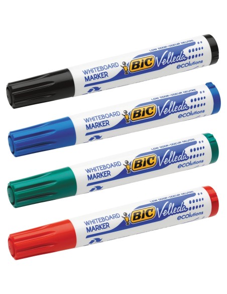 Marqueur pour tableau blanc Bic Velleda 4 Unités Blanc (5 Pièces) (4 Unités)